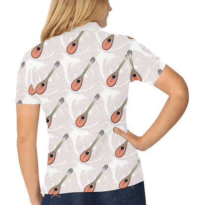 Mandolin Pattern Print Design 03 Women's Polo Shirt