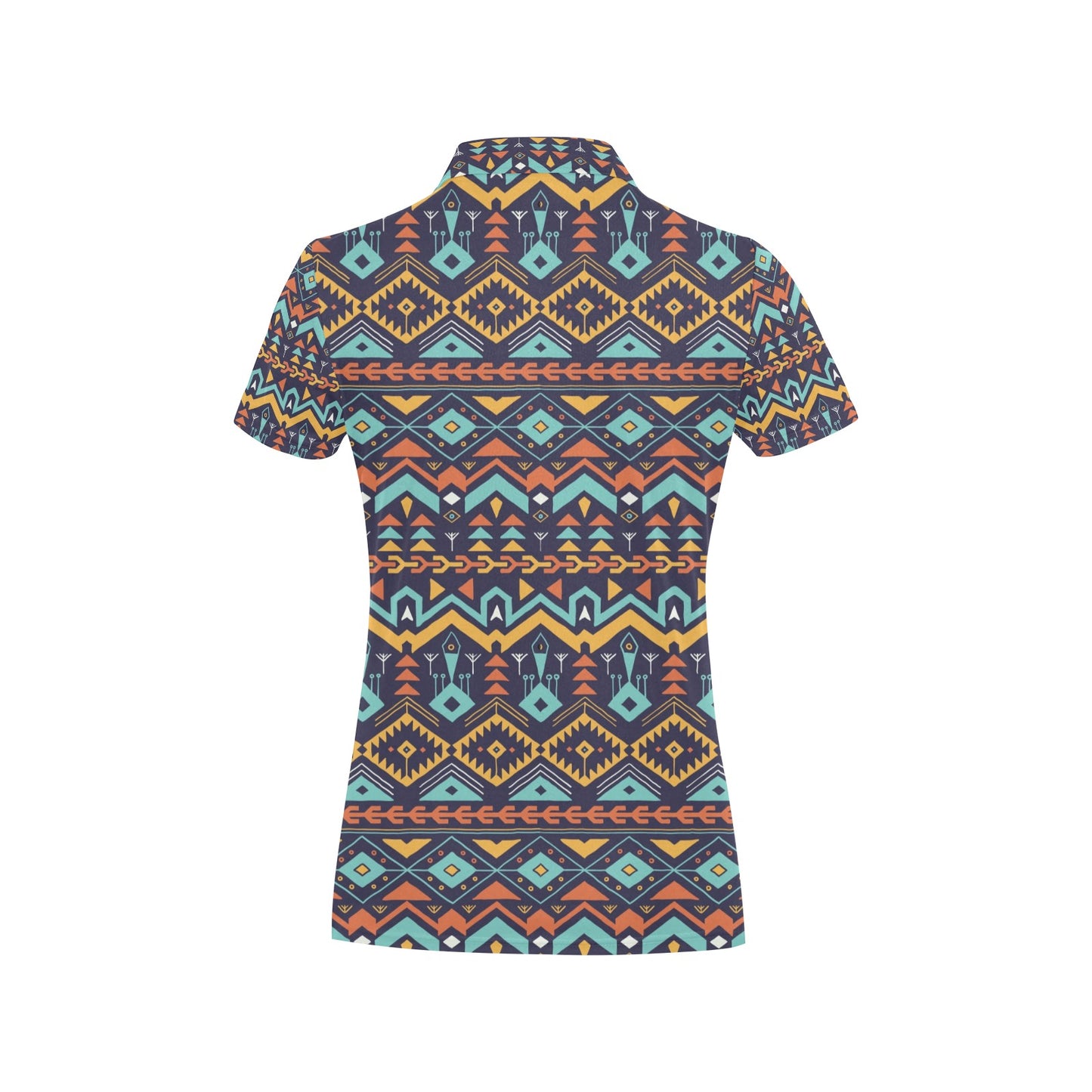 Aztec Style Print Pattern Women's Polo Shirt