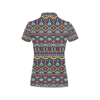 Aztec Style Print Pattern Women's Polo Shirt