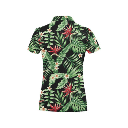 Bird Of Paradise Pattern Print Design BOP05 Women's Polo Shirt