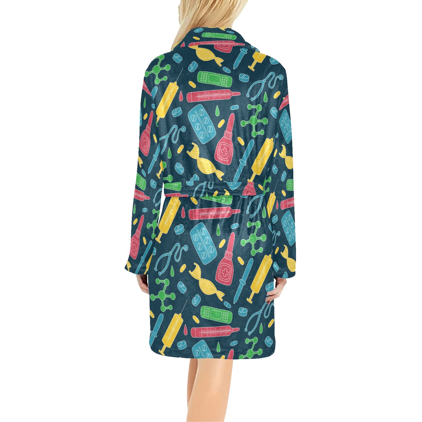 Phlebotomist Pattern Print Design A03 Women's Fleece Robe