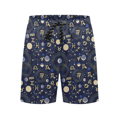Zodiac Print Design LKS302 Men's Swim Trunks Beach Shorts