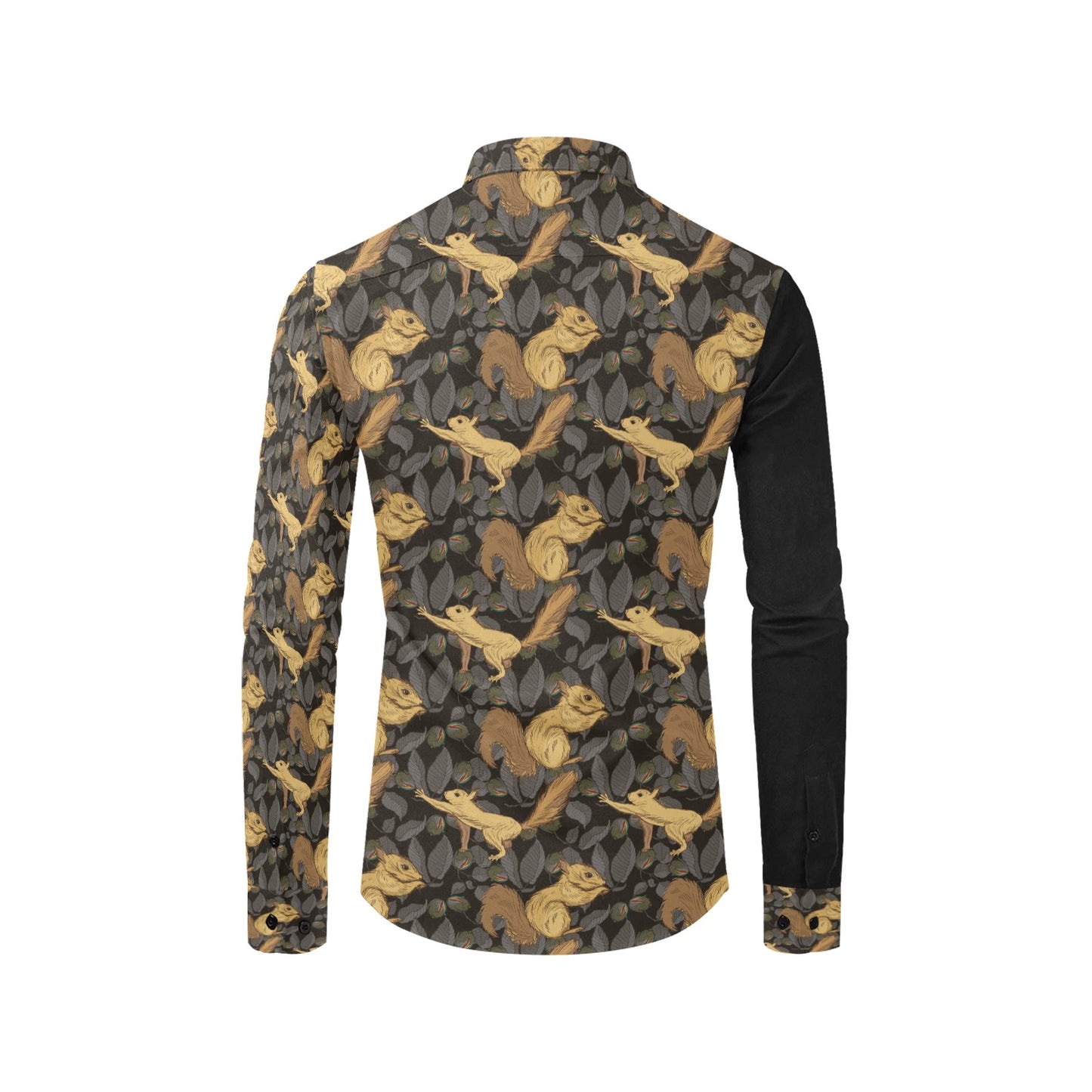 Squirrel Print Design LKS309 Men's Long Sleeve Dress Shirt