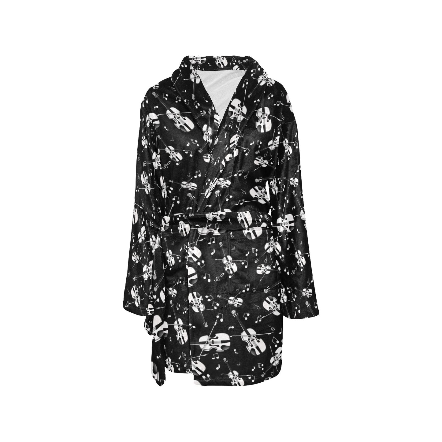 Violin Print Design LKS404 Women's Fleece Robe