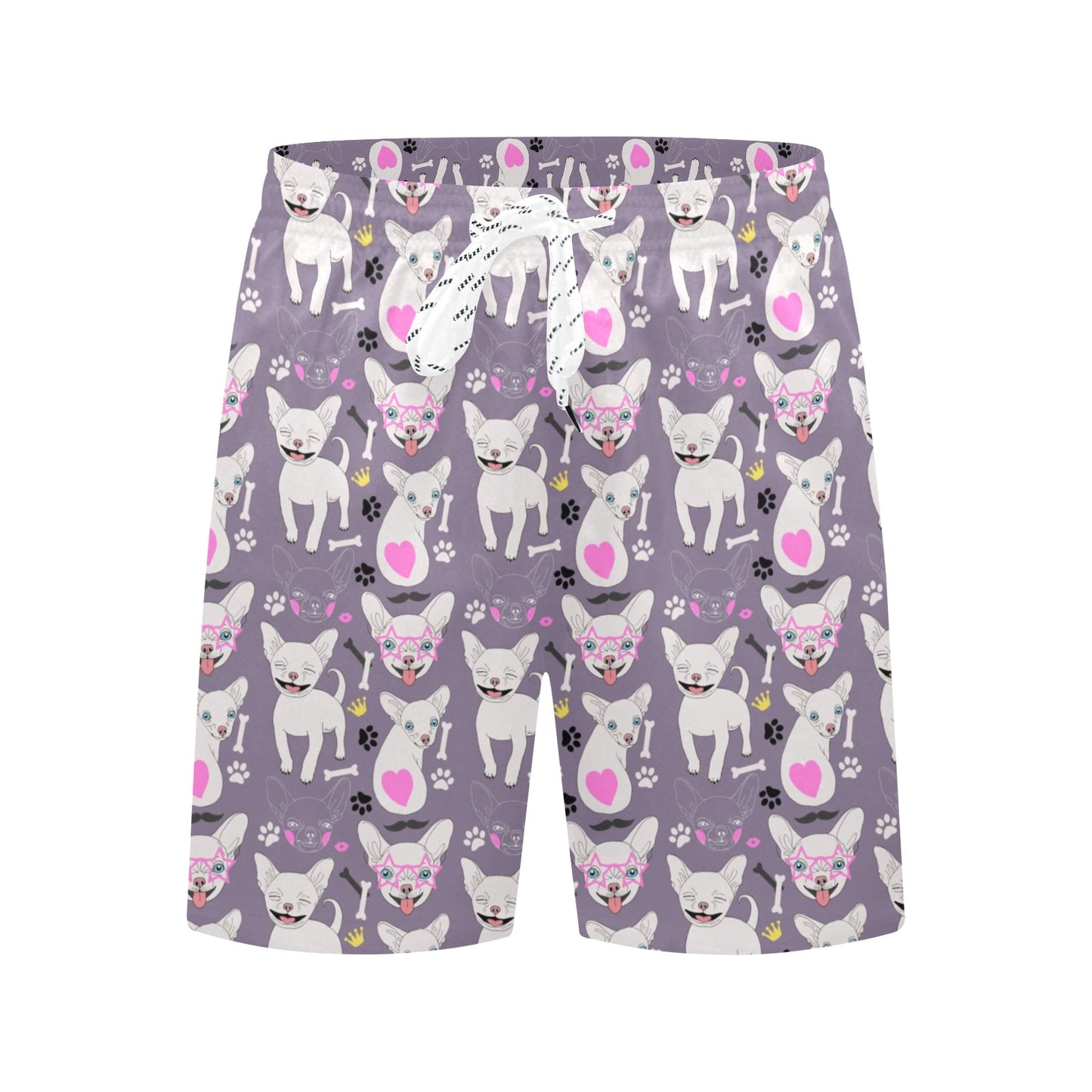 Chihuahua Happy Pattern Men's Swim Trunks Beach Shorts