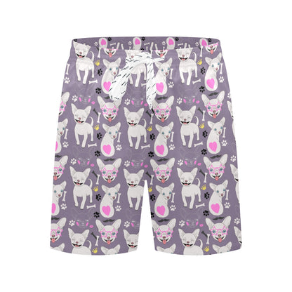 Chihuahua Happy Pattern Men's Swim Trunks Beach Shorts