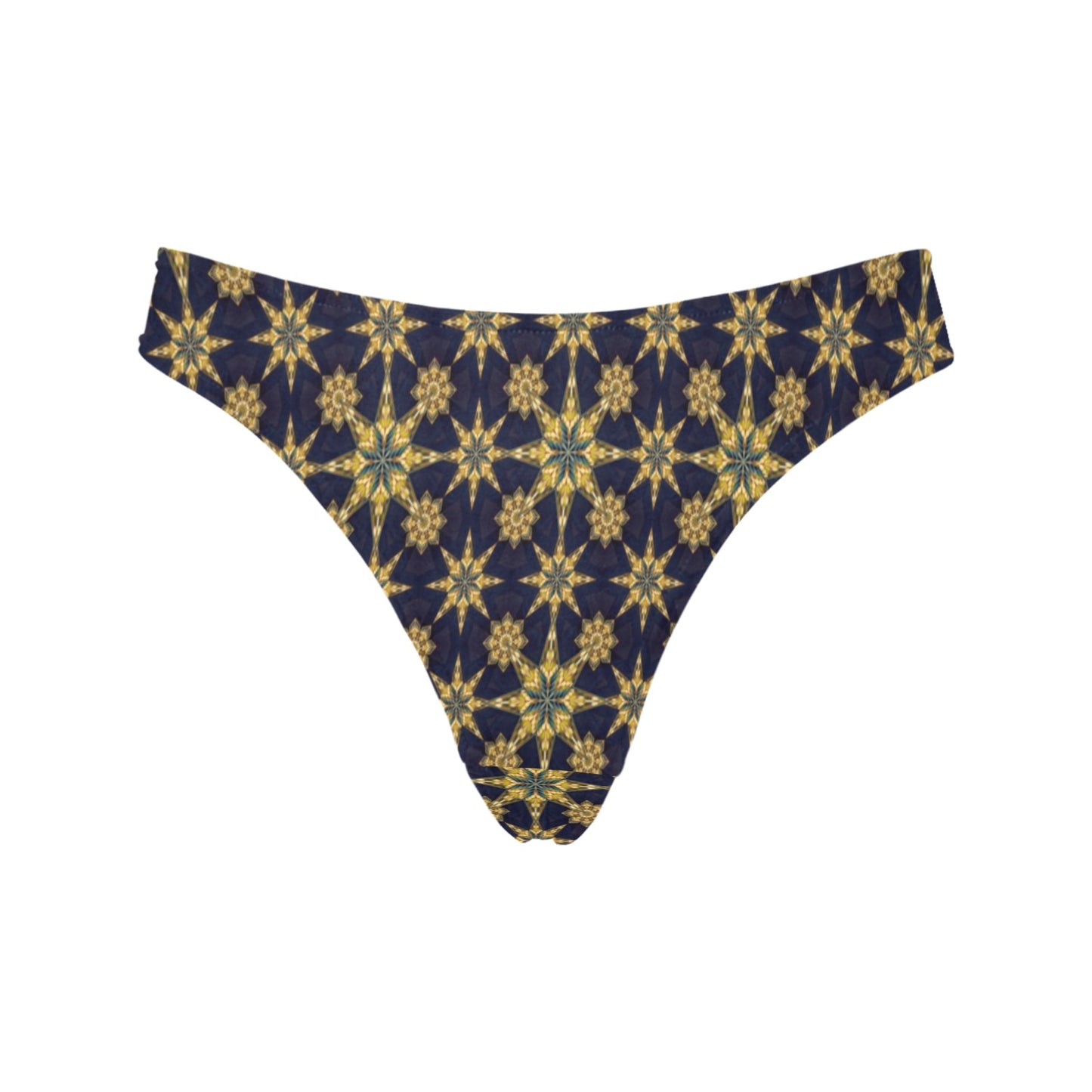 kaleidoscope Gold Print Design Women's Thongs