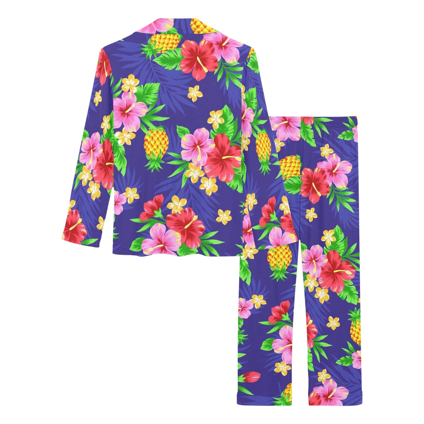 Hawaiian Themed Pattern Print Design H05 Women's Long Pajama Set