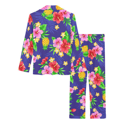 Hawaiian Themed Pattern Print Design H05 Women's Long Pajama Set