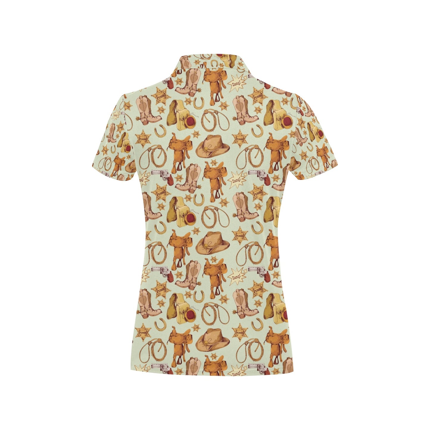Western Cowboy Design Pattern Women's Polo Shirt