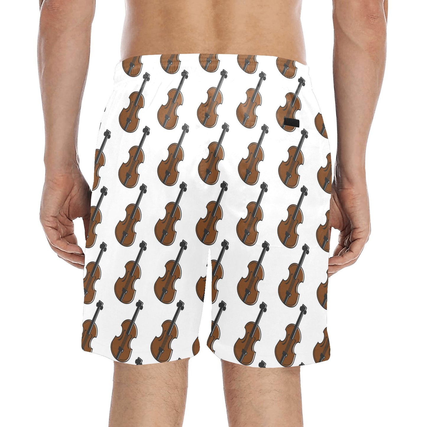 Violin Print Design LKS405 Men's Swim Trunks Beach Shorts