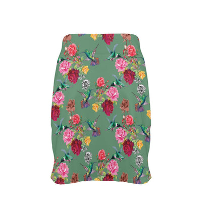 Hummingbird with Rose Themed Print 17" Golf & Pickleball Skort with Pockets
