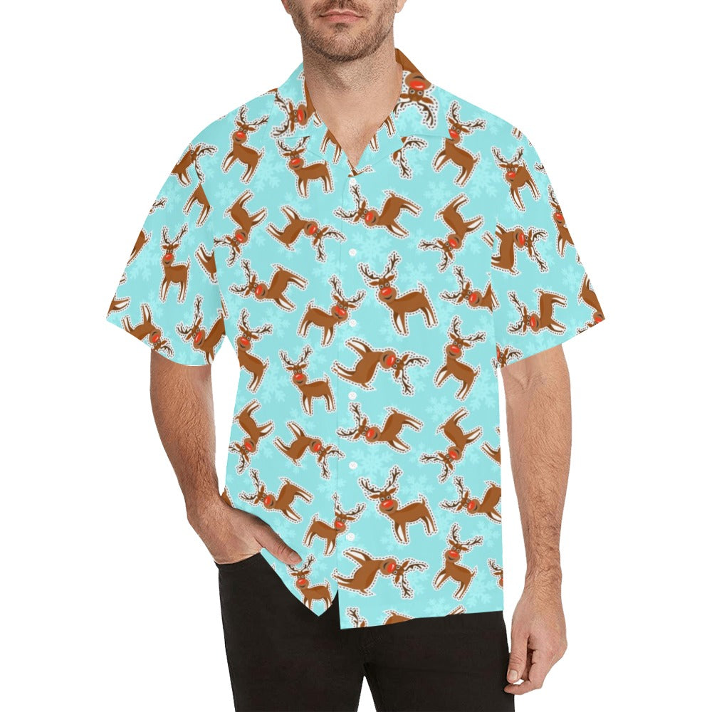 Reindeer Print Design LKS403 Men's Men's Hawaiian Shirt