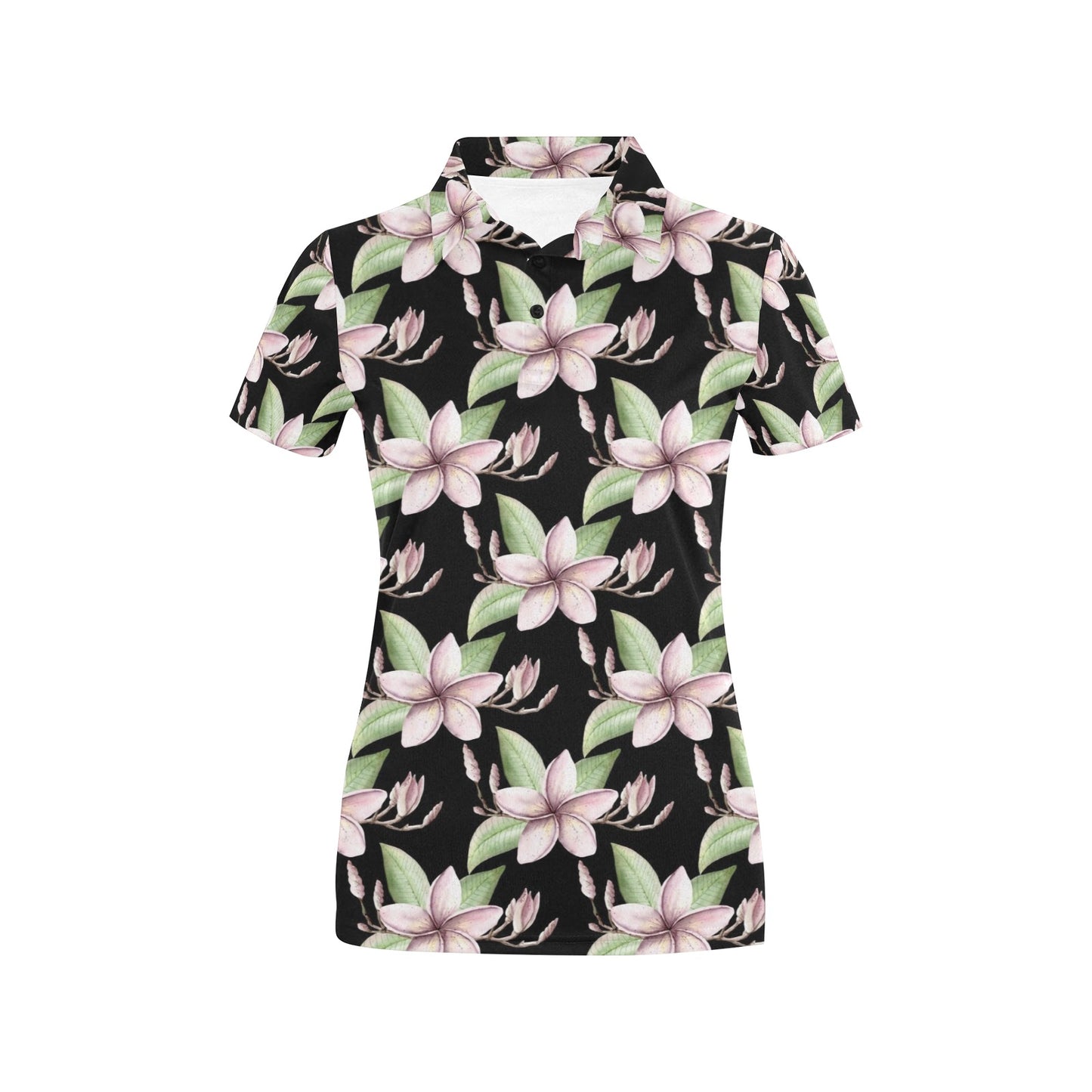 Plumeria Pattern Print Design PM02 Women's Polo Shirt