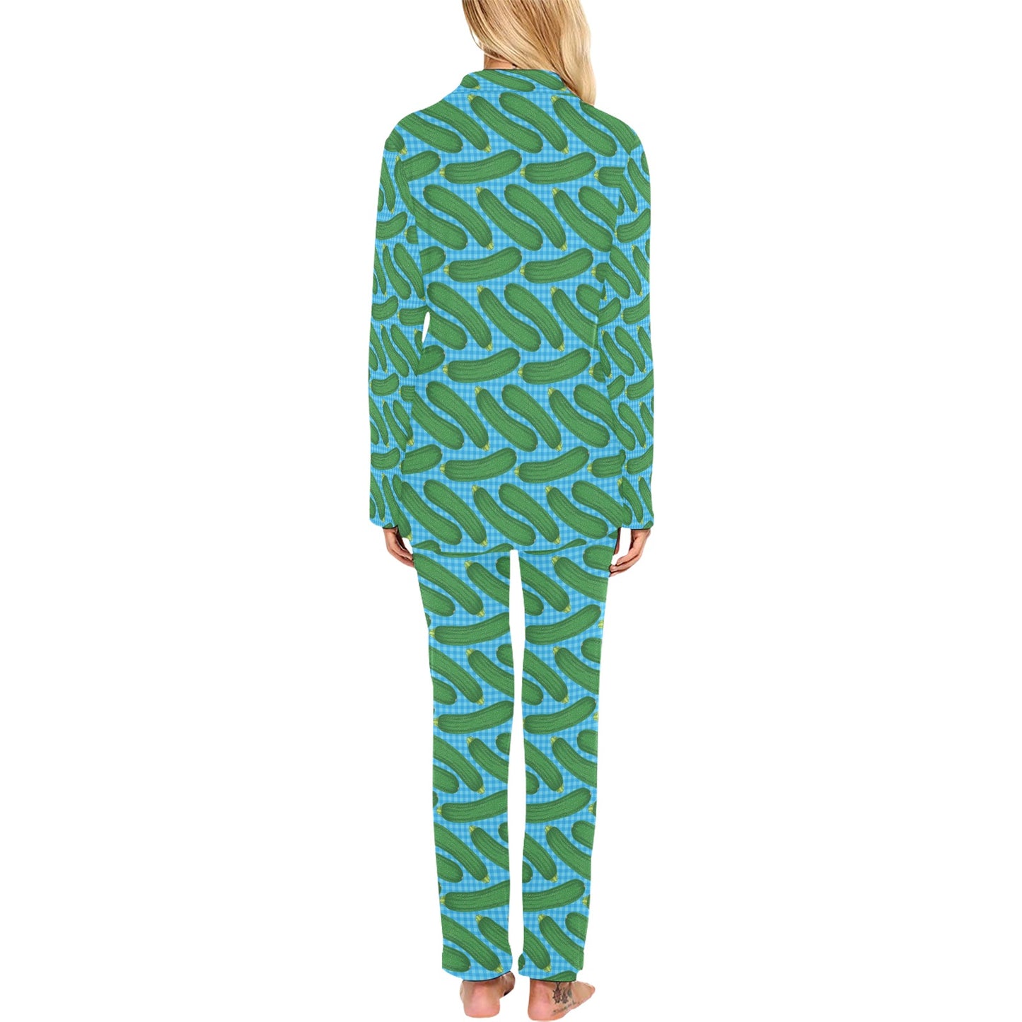 Zucchini Print Design LKS301 Women's Long Pajama Set