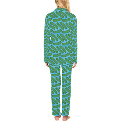 Zucchini Print Design LKS301 Women's Long Pajama Set