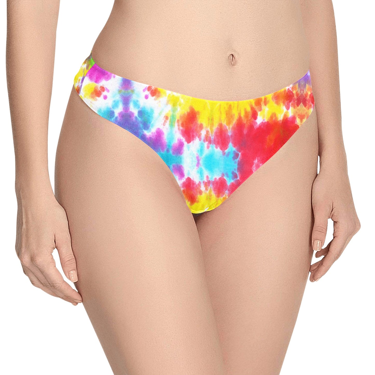Tie Dye Rainbow Themed Print Women's Thongs