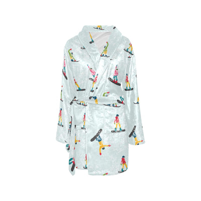 Snowboard Print Design LKS304 Women's Fleece Robe