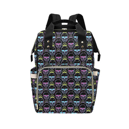 Skull 3D Colorful Print Design LKS309 Diaper Bag Backpack
