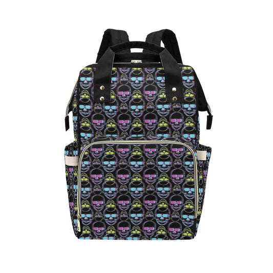 Skull 3D Colorful Print Design LKS309 Diaper Bag Backpack