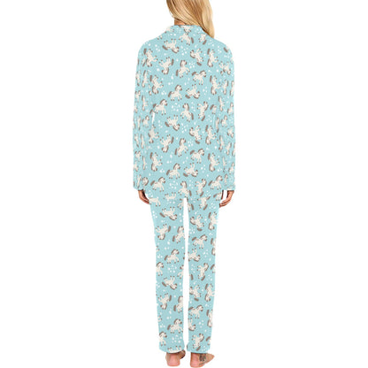 Horse Cute Print Design LKS306 Women's Long Pajama Set