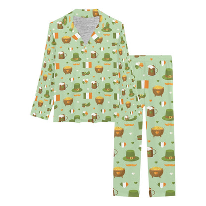 St Patricks Day Print Design LKS302 Women's Long Pajama Set