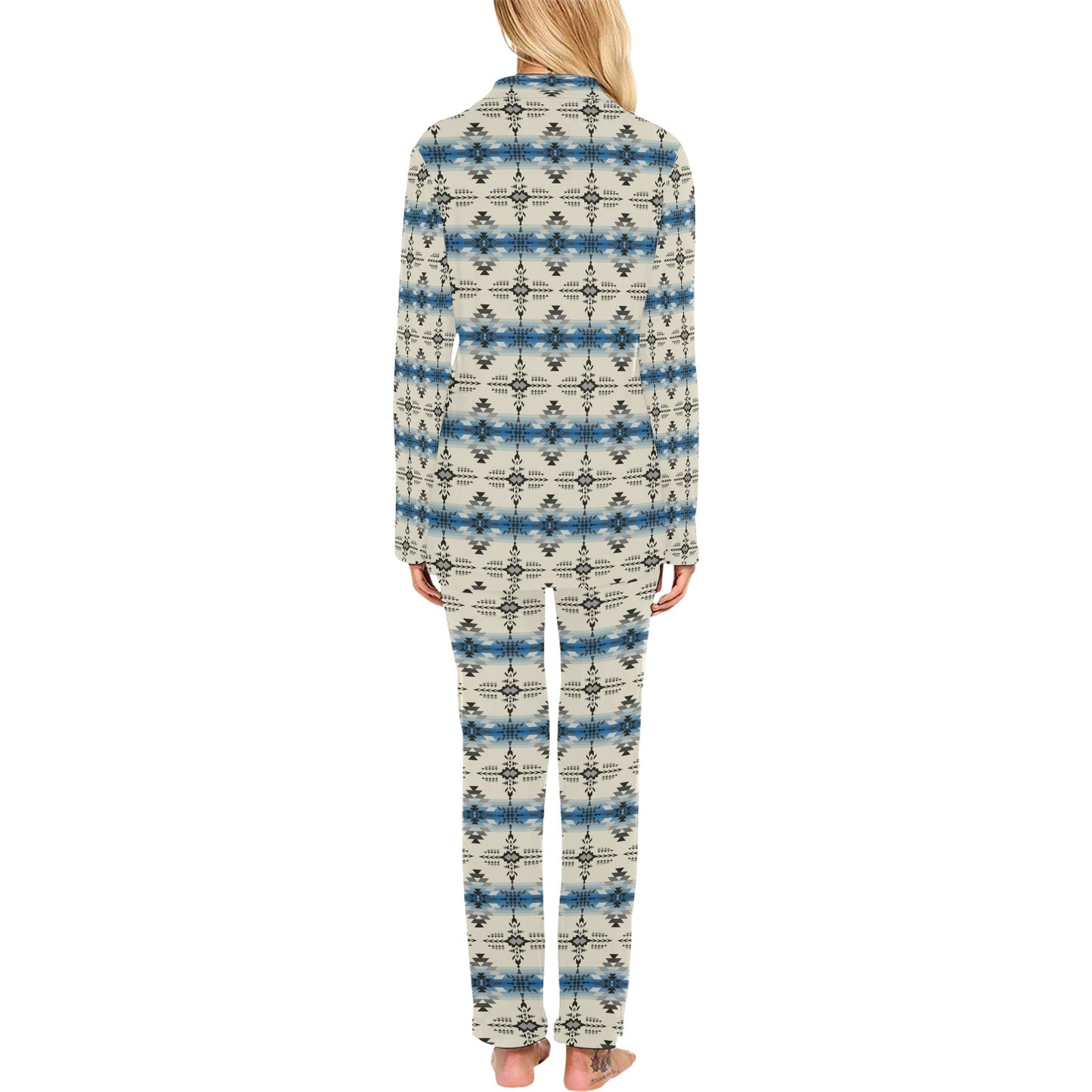 Southwest Pattern Print Design LKS304 Women's Long Pajama Set