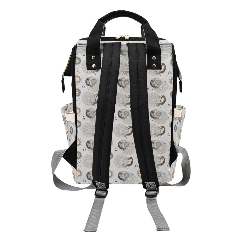 Sun Moon Print Design LKS302 Diaper Bag Backpack