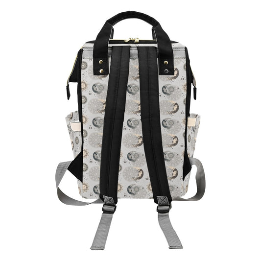 Sun Moon Print Design LKS302 Diaper Bag Backpack