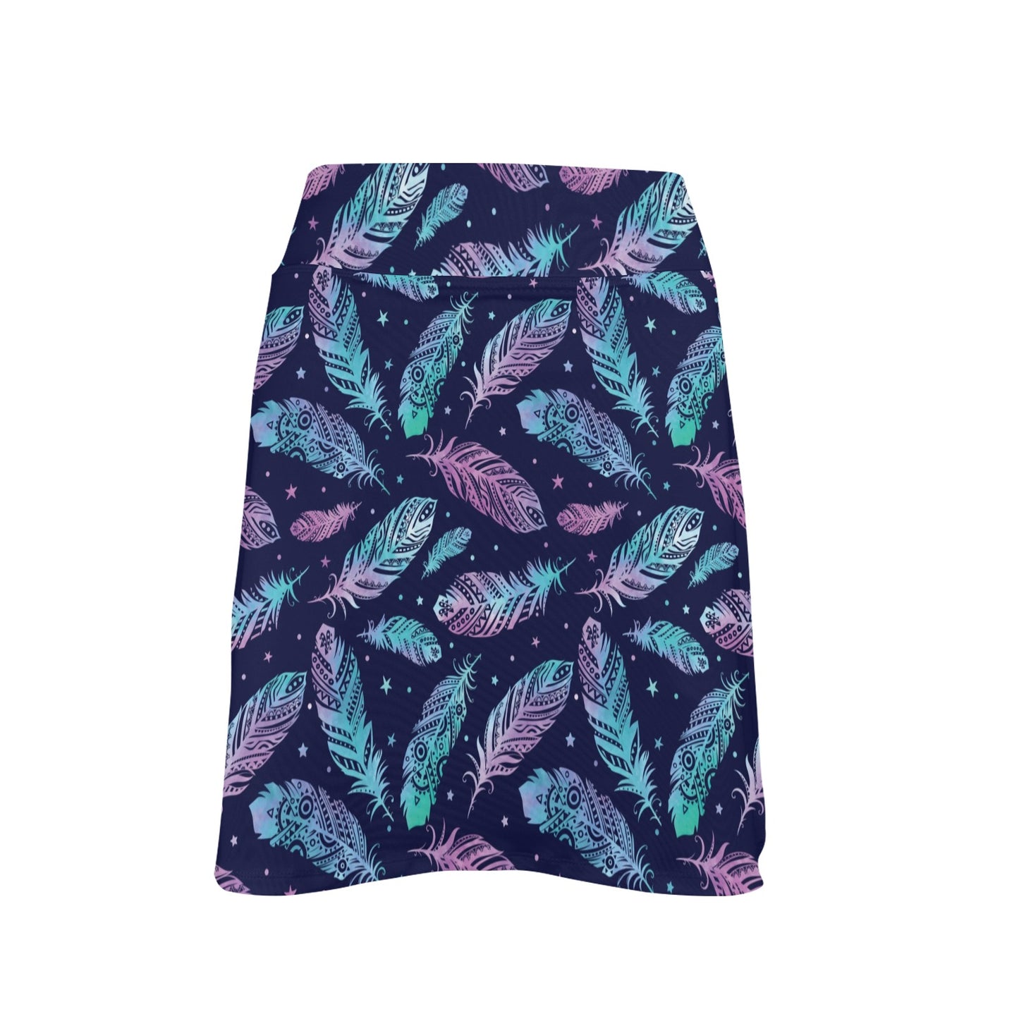 Feather Aztec Design Print 17" Golf & Pickleball Skort with Pockets