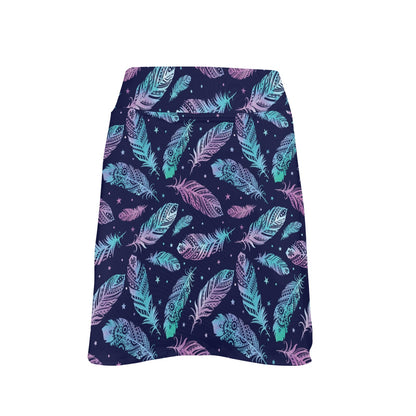 Feather Aztec Design Print 17" Golf & Pickleball Skort with Pockets