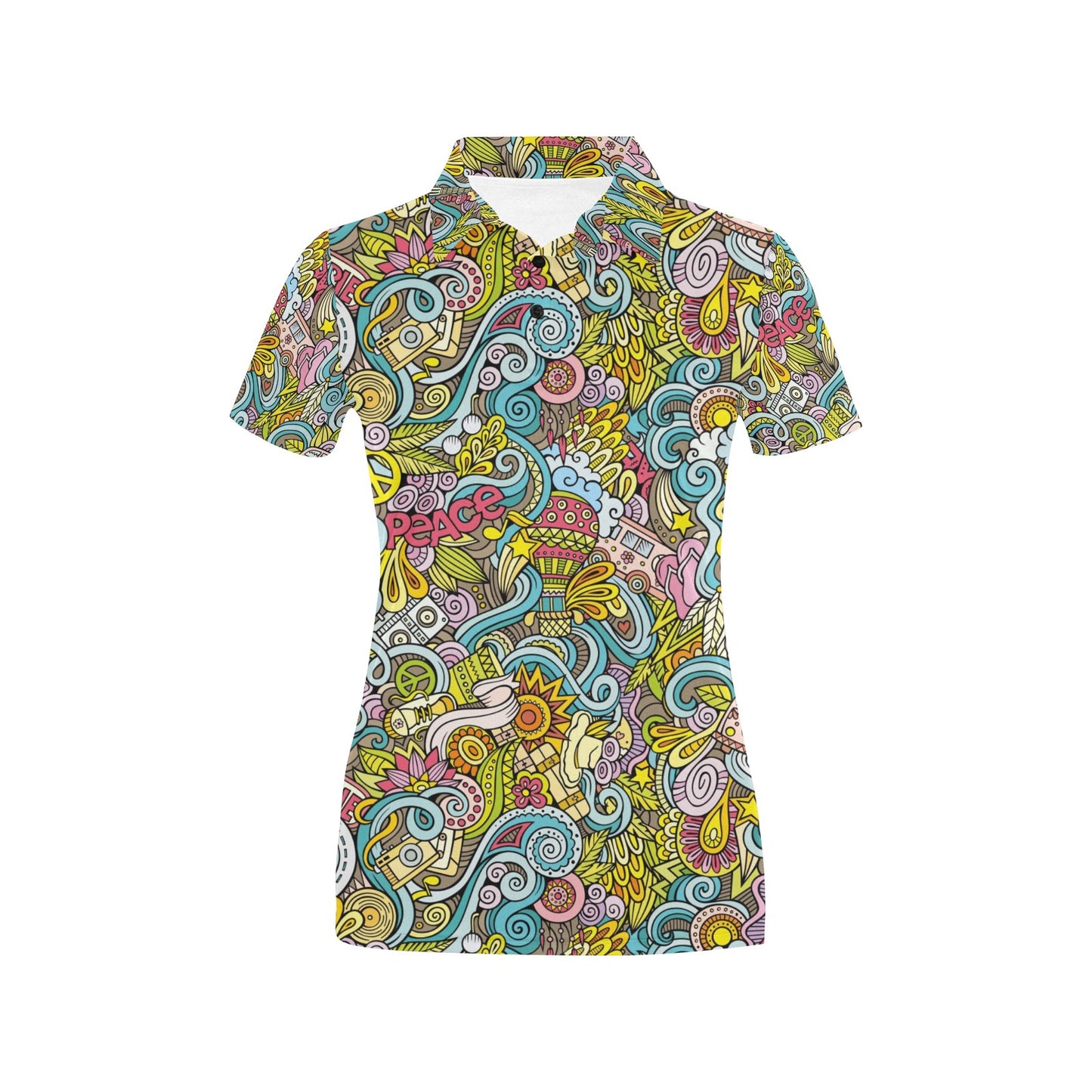 Hippie Print Design LKS301 Women's Polo Shirt