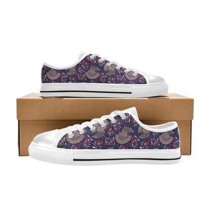 Turkey Print Design LKS401 Women's White Low Top Shoes