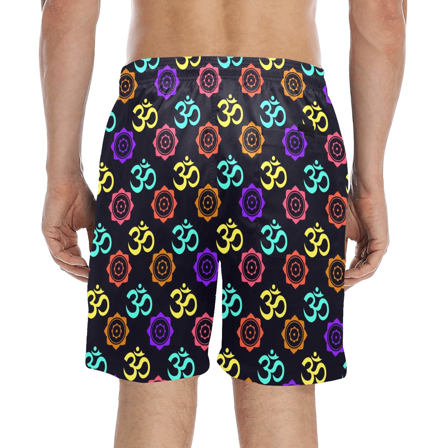 Chakra OM Print Pattern Men's Swim Trunks Beach Shorts