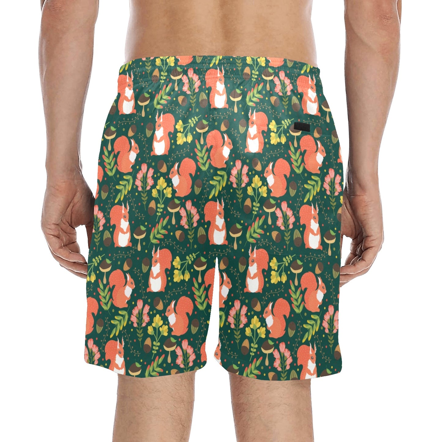 Squirrel Print Design LKS302 Men's Swim Trunks Beach Shorts