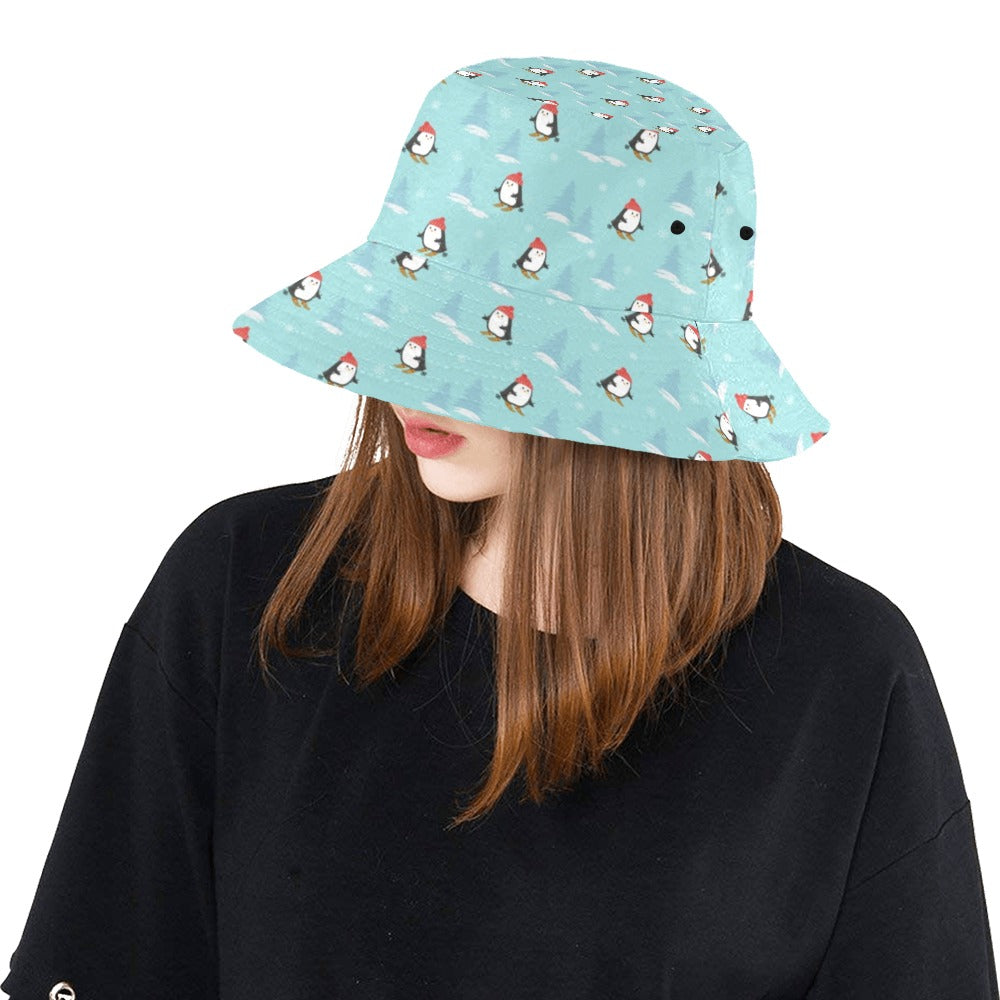 Ski Penguin Print Design LKS304 Unisex Bucket Hat