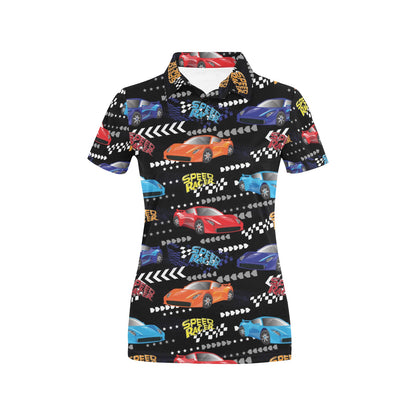 Racing Pattern Print Design A05 Women's Polo Shirt
