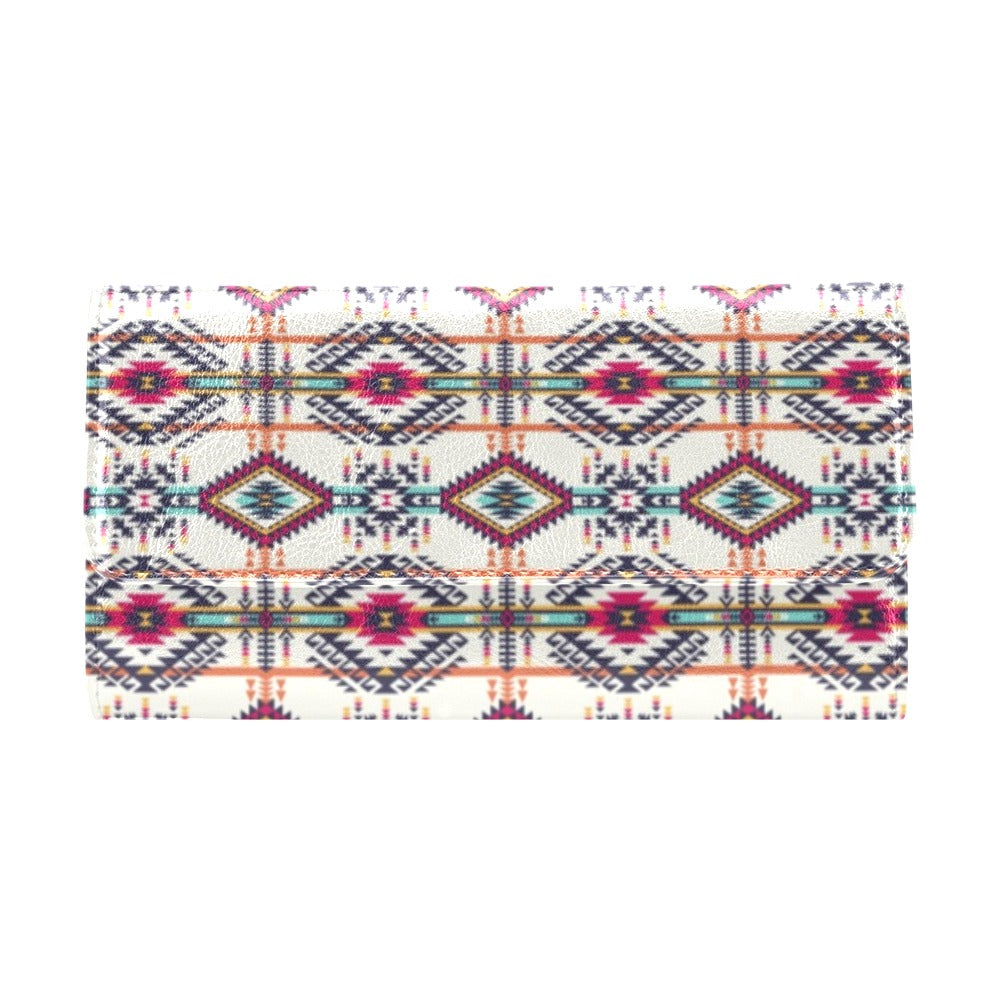 Indian Navajo Art Themed Design Print Women's Trifold Wallet