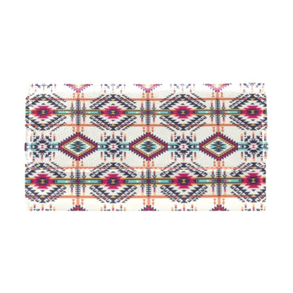 Indian Navajo Art Themed Design Print Women's Trifold Wallet