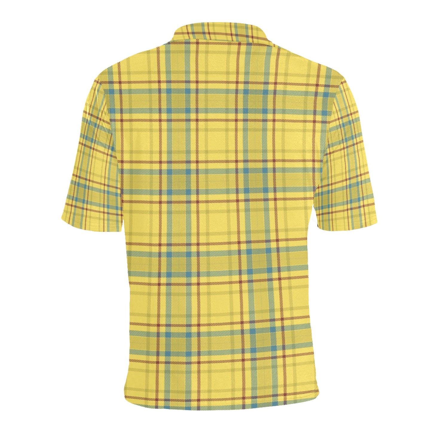 Tartan Yellow Print Design LKS301 Men Polo Shirt