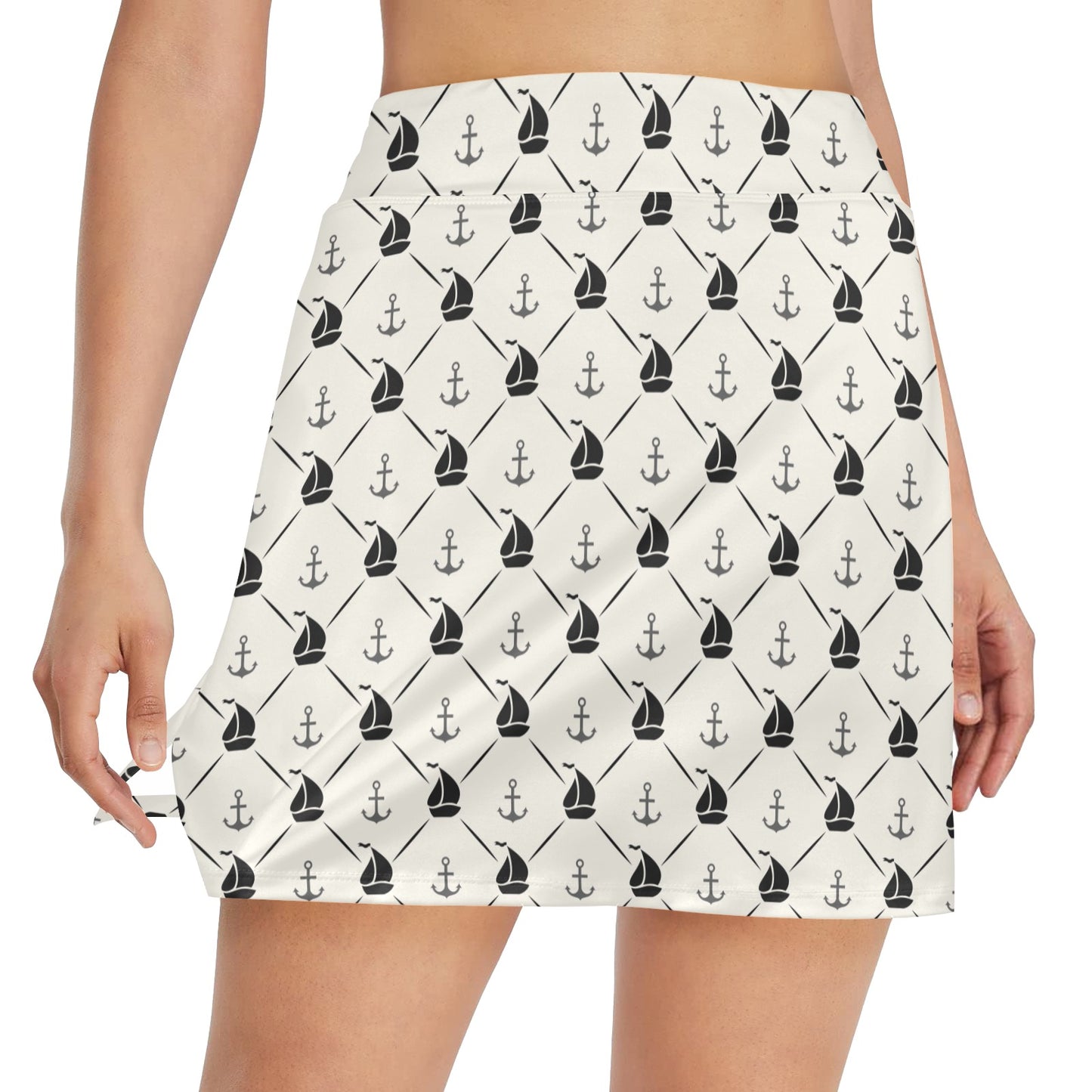 Sailboat Print Design LKS302 17" Golf & Pickleball Skort with Pockets