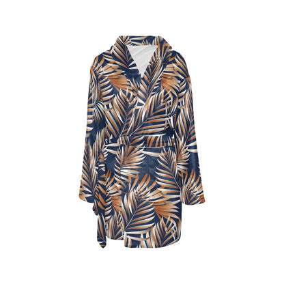 Tropical Flower Pattern Print Design TF07 Women's Fleece Robe