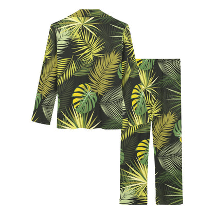 Palm Leaf Pattern Print Design A05 Women's Long Pajama Set