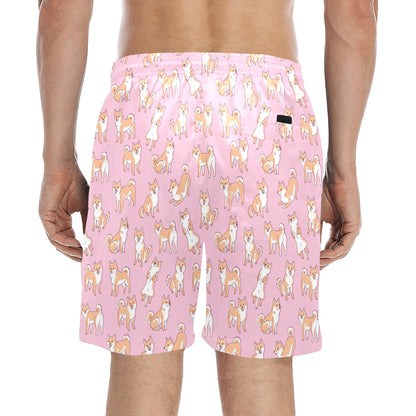 Shiba Inu Print Design LKS303 Men's Swim Trunks Beach Shorts