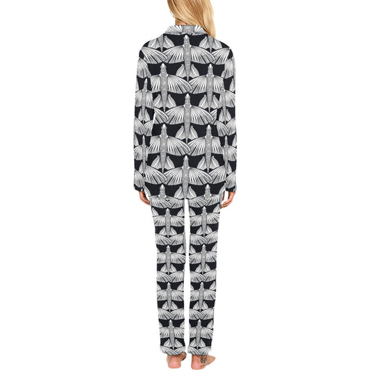Flying Fish Pattern Print Design 03 Women's Long Pajama Set
