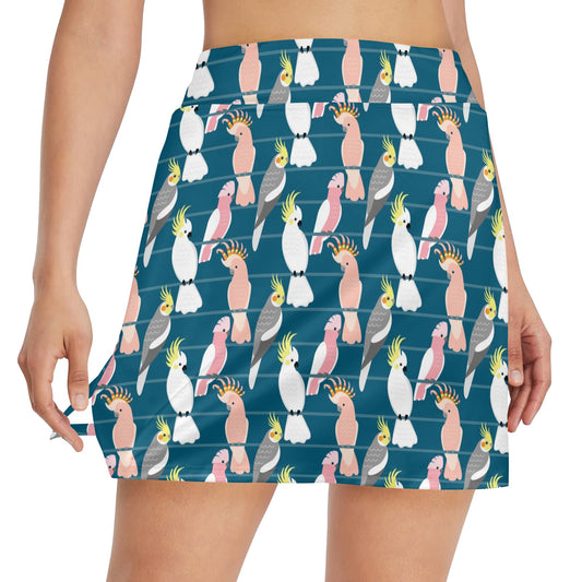 Cockatoo Print Design LKS401 17" Golf & Pickleball Skort with Pockets