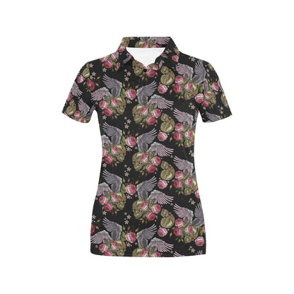 Angel Wings Pattern Print Design 06 Women's Polo Shirt