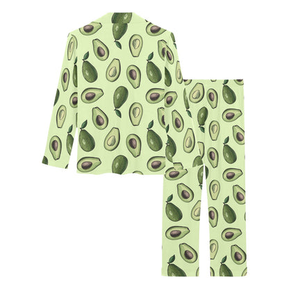 Avocado Pattern Print Design 02 Women's Long Pajama Set