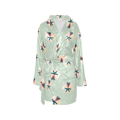 Karate Pattern Print Design 02 Women's Fleece Robe