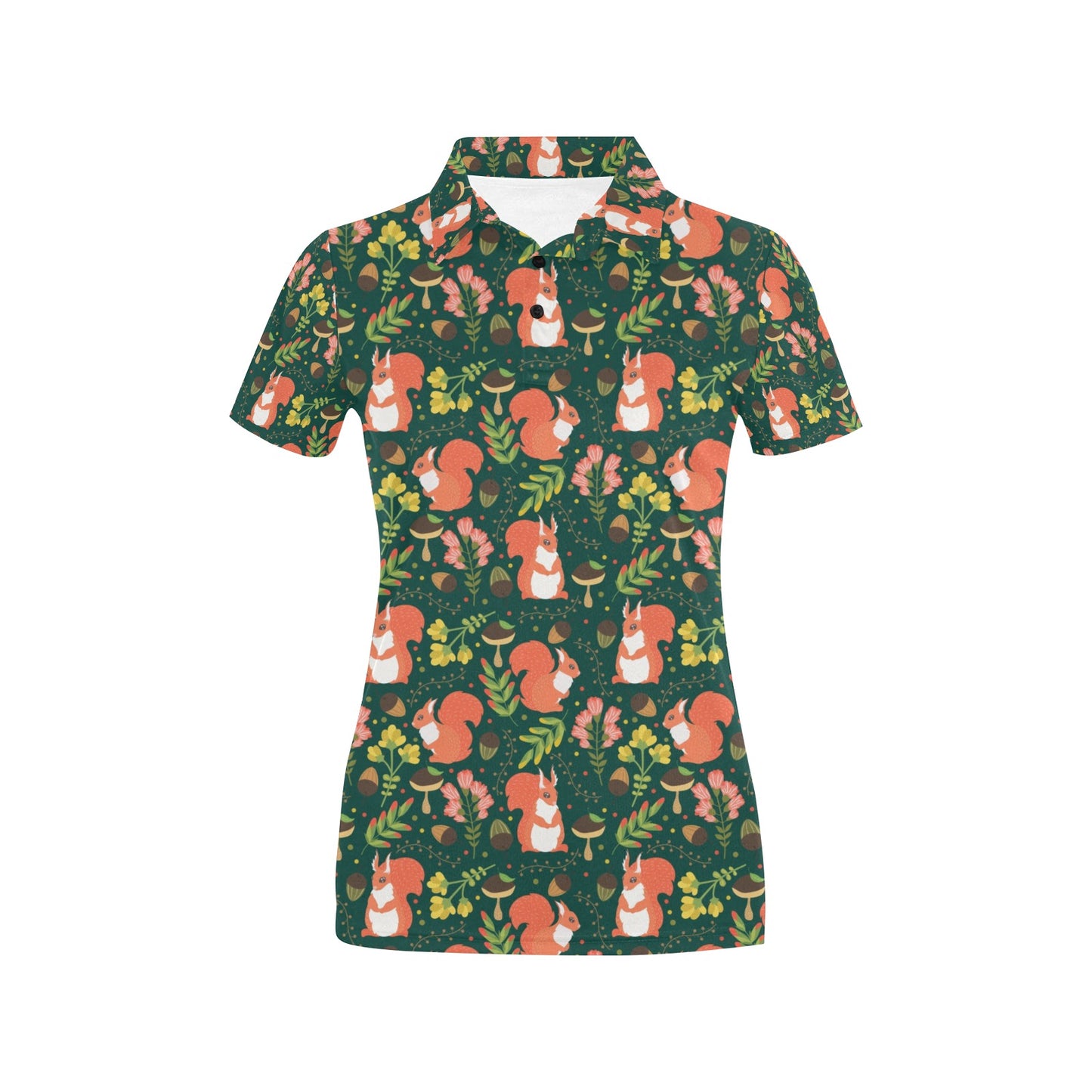 Squirrel Print Design LKS302 Women's Polo Shirt
